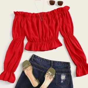 Off the shoulder crop top